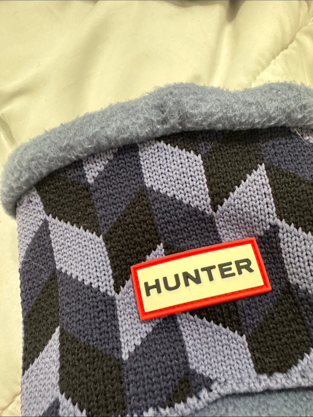 Hunter Two-Pairs Knit boot sock liners in Charcoal Gray & Slate Blue medium EUC